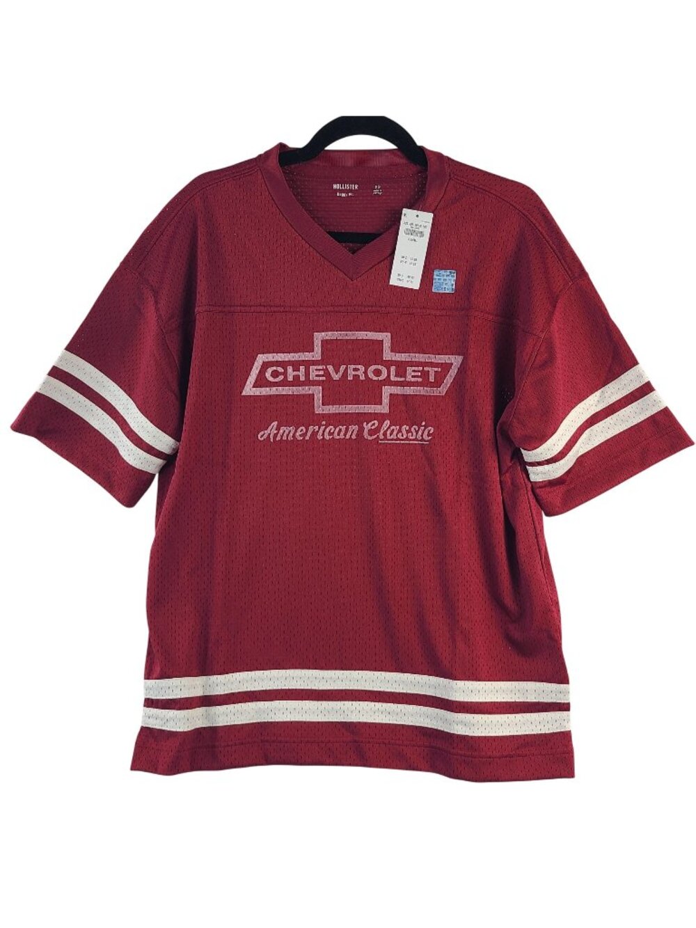 Hollister Chevrolet American Classic Red Mesh Men's Jersey Shirt Baggy Fit Sz XS